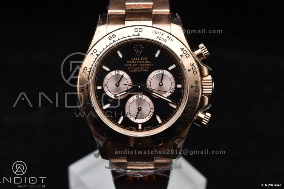 Best AllSeason Daytona RG RG QF Dial SH4130 on 1:1 V3 Bracelet 116505 Black Weight) 738 (Gain Edition 0128